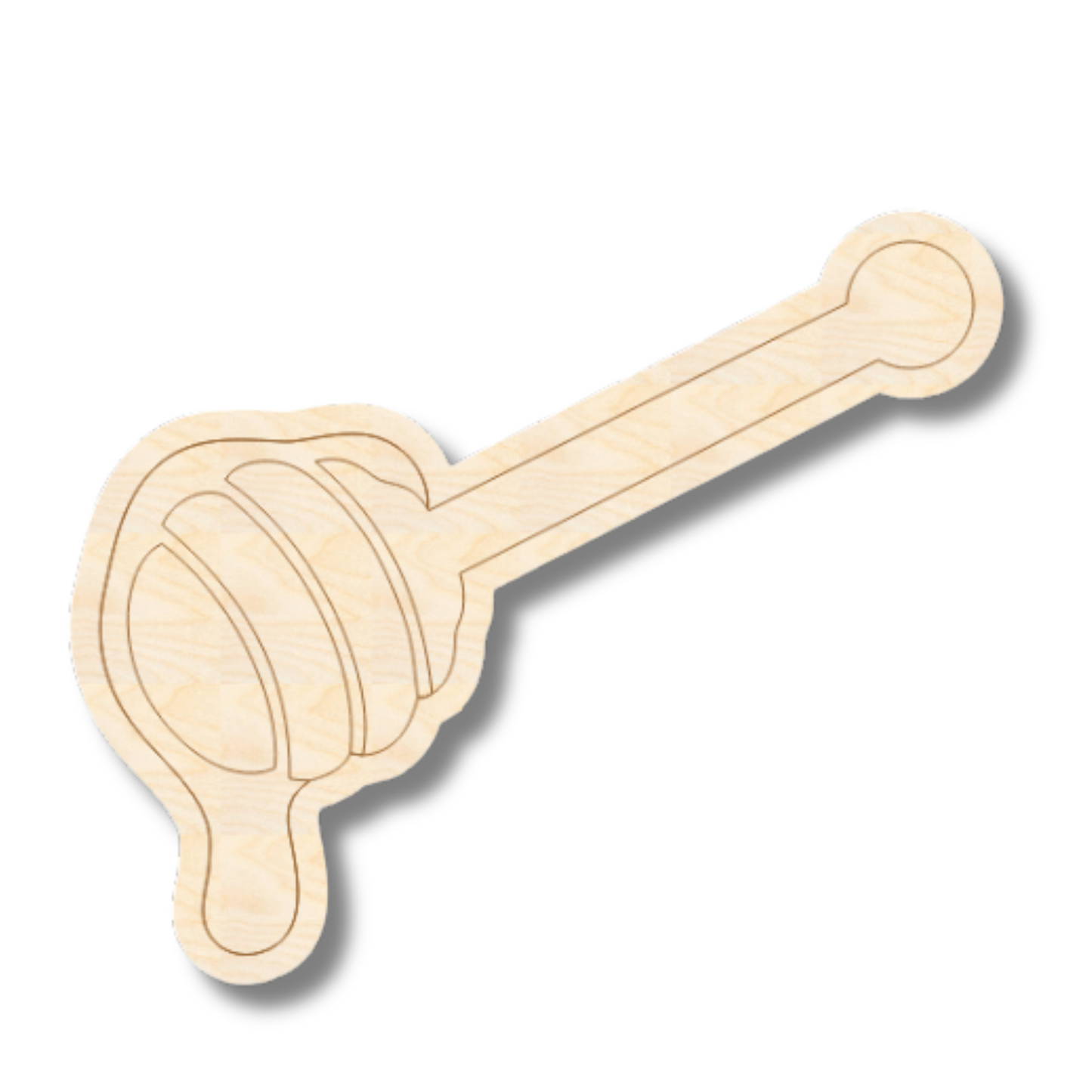 Unfinished Wood Etched Honey Stirrer Shape | Paint By Line Crafts | up to 30" DIY