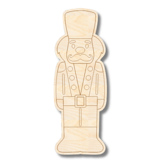 Unfinished Wood Etched Nutcracker Shape | Paint By Line Crafts | up to 30" DIY