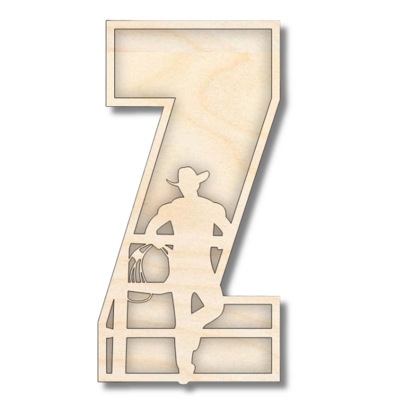 Unfinished Wood Layered Themed Letters | Rodeo | A-Z | 2 Piece | up to 24"