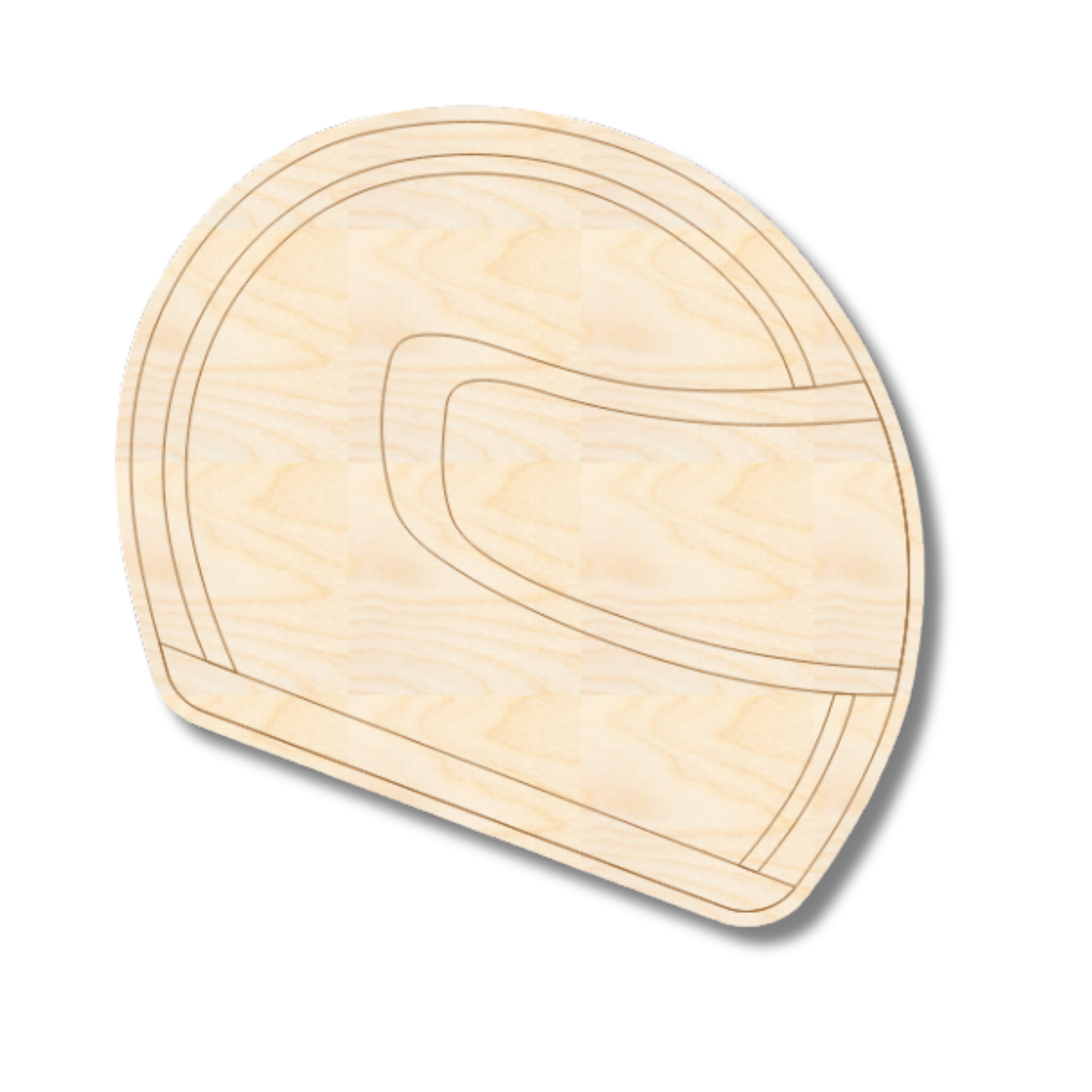 Unfinished Wood Etched Helmet Shape | Paint By Line Crafts | up to 30" DIY