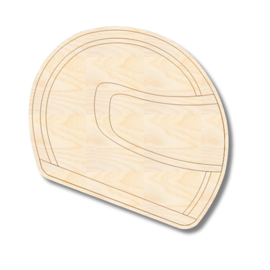 Unfinished Wood Etched Helmet Shape | Paint By Line Crafts | up to 30" DIY