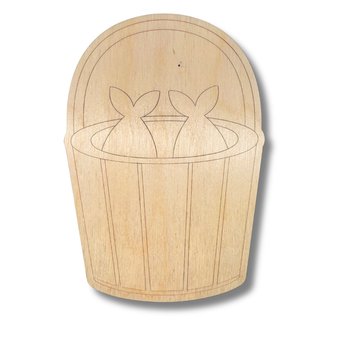 Unfinished Wood Etched Fishing Bucket Shape | Paint By Line Crafts | up to 30" DIY