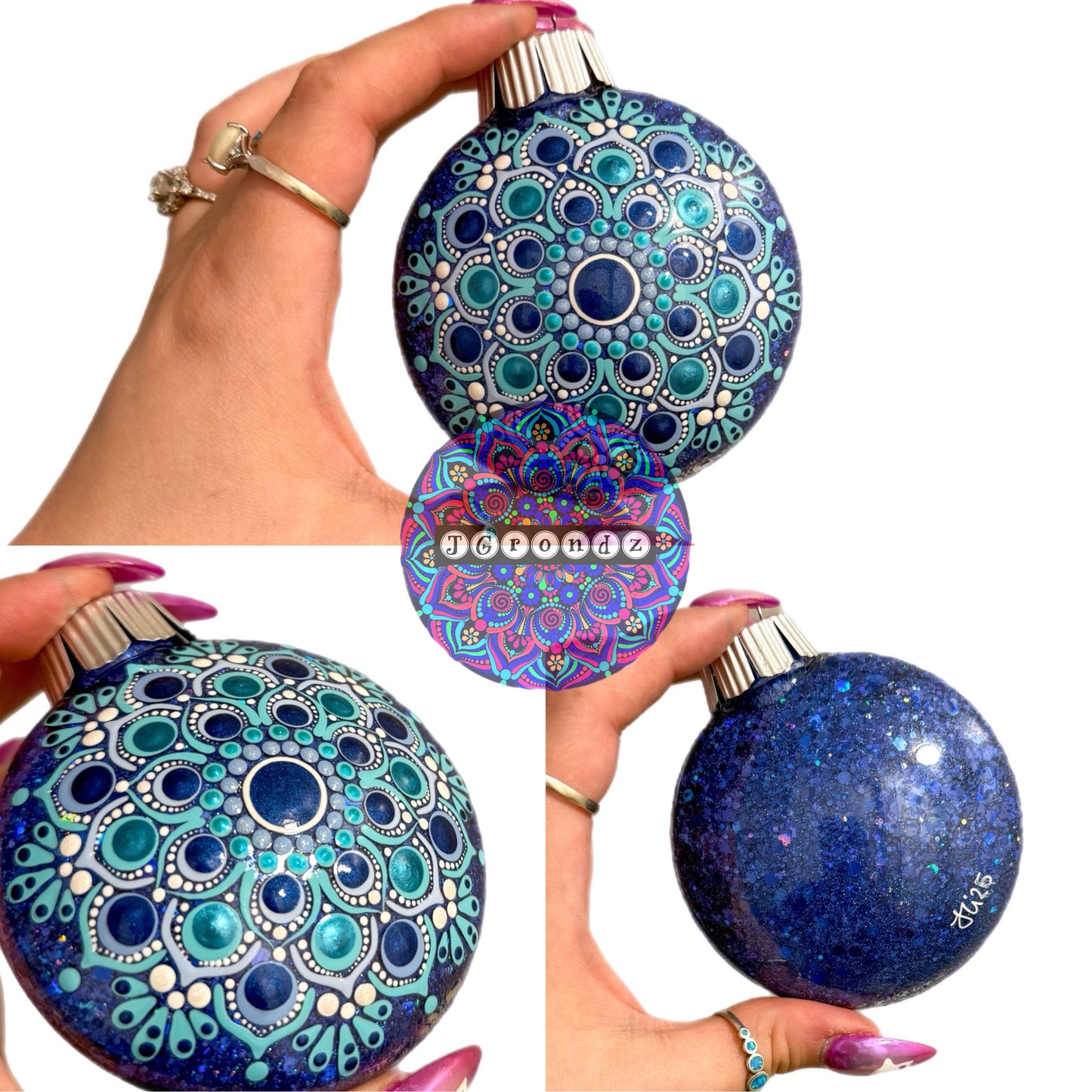 3” Mandala Glitter Ornament