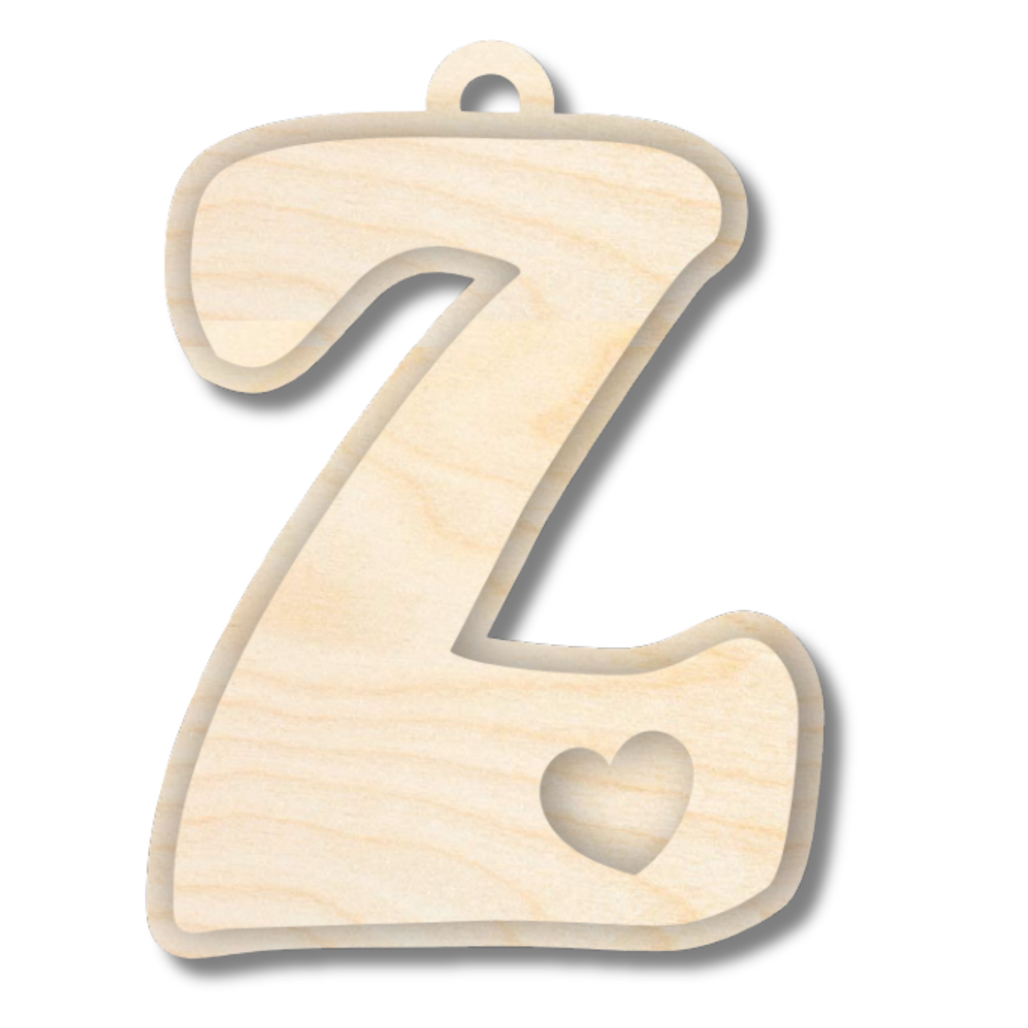 Unfinished Wood Layered Letter Valentines Tags | A-Z | 2 Piece | 6" Tall | 1/8" Wood | Wood Craft DIY
