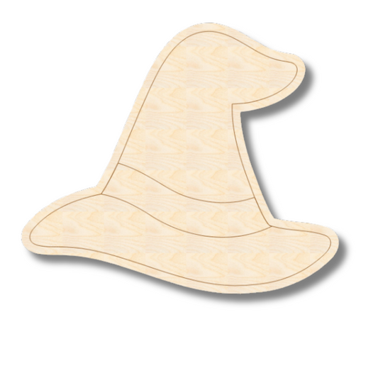 Unfinished Wood Etched Witch Hat Shape | Paint By Line Crafts | up to 30" DIY