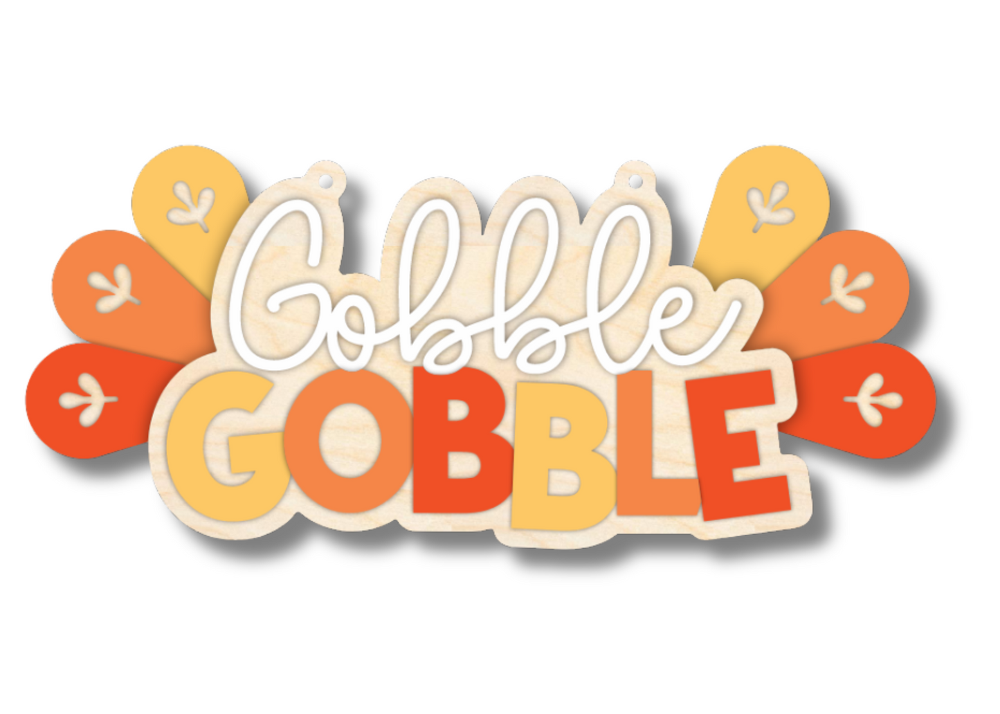 Unfinished Wood Gobble Gobble Door Sign Kit | Wood Craft Cutouts | 1/4" Thick |
