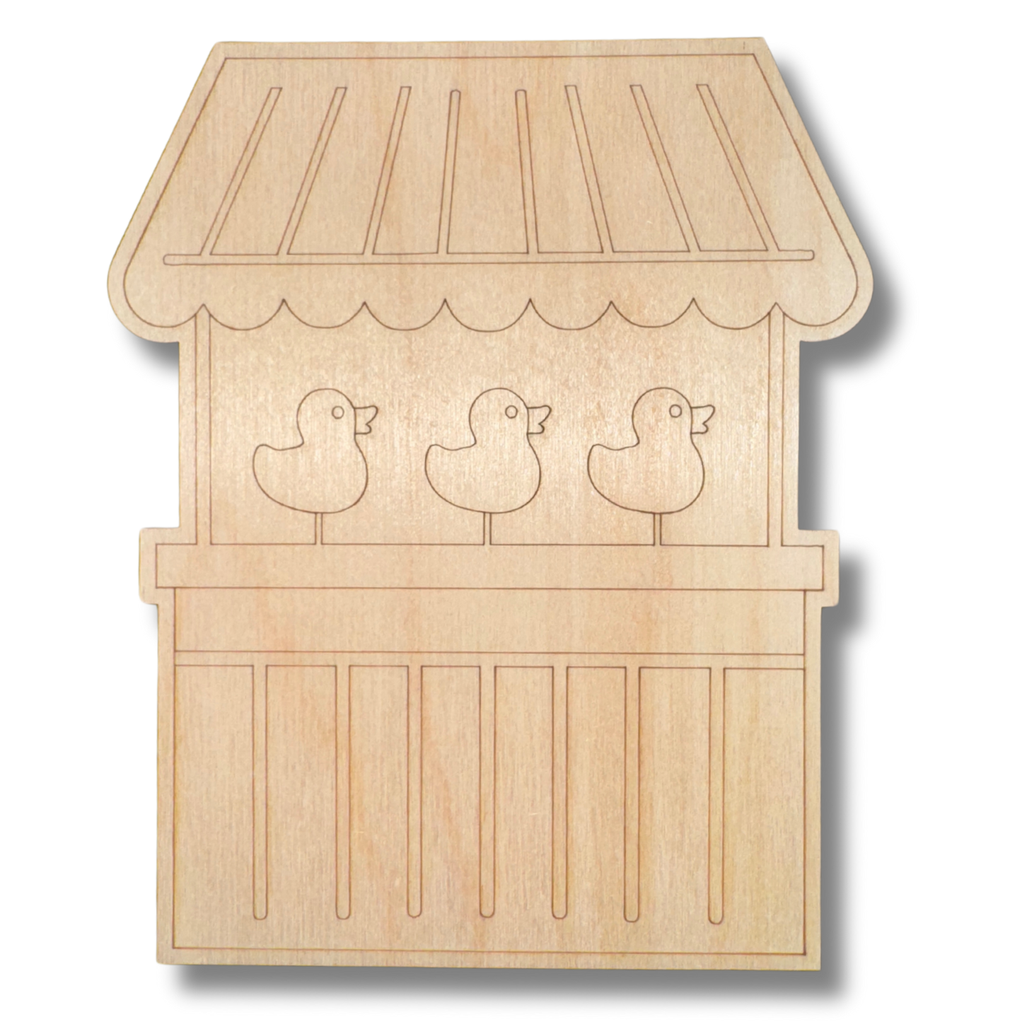 Unfinished Wood Etched Duck Game Shape | Paint By Line Crafts | up to 30" DIY