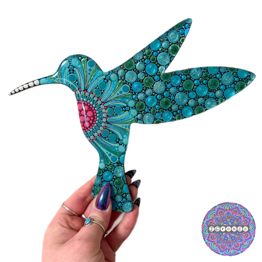 Hummingbird Resin & Dot Art