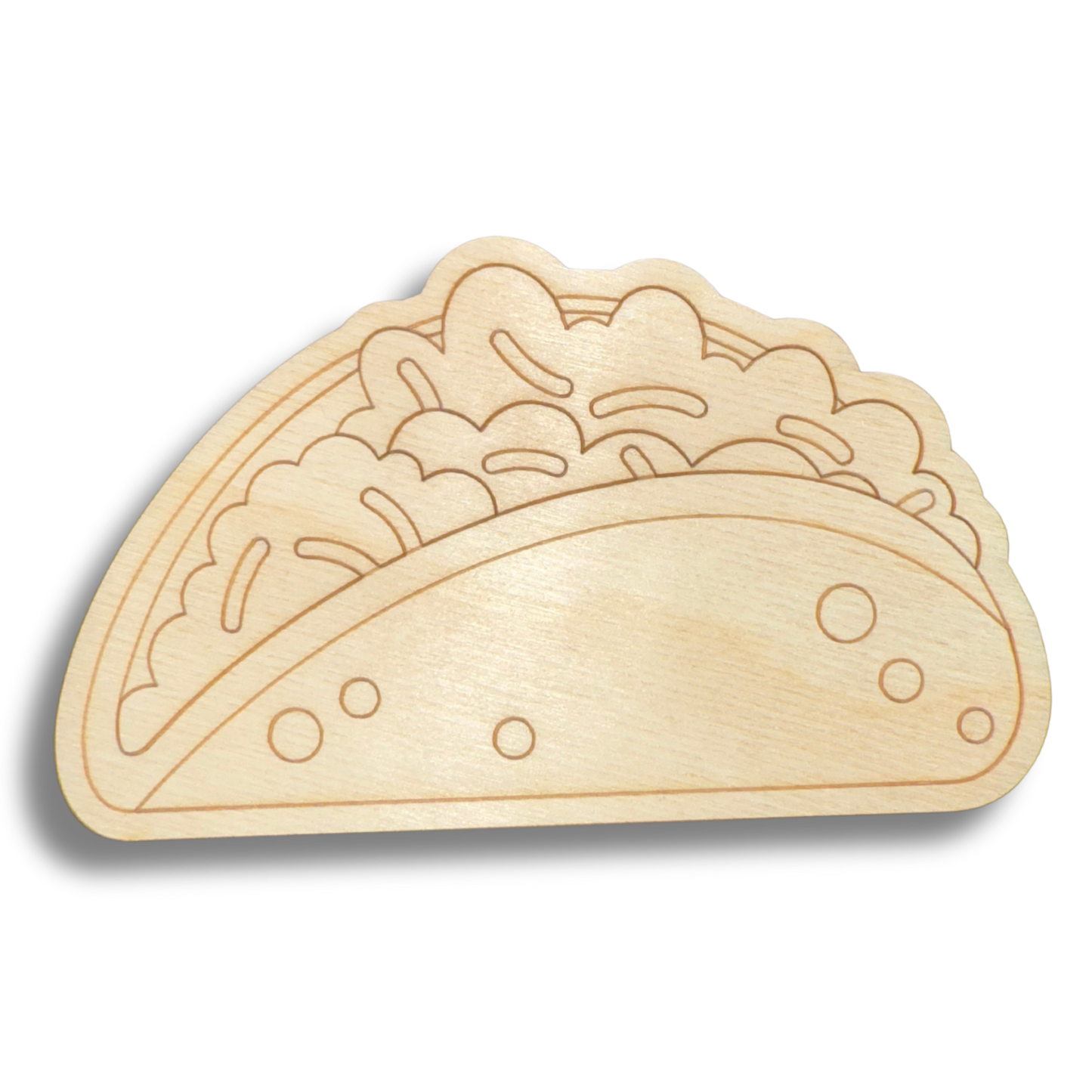 Unfinished Wood Etched Taco Shape | Paint By Line Crafts | up to 30" DIY