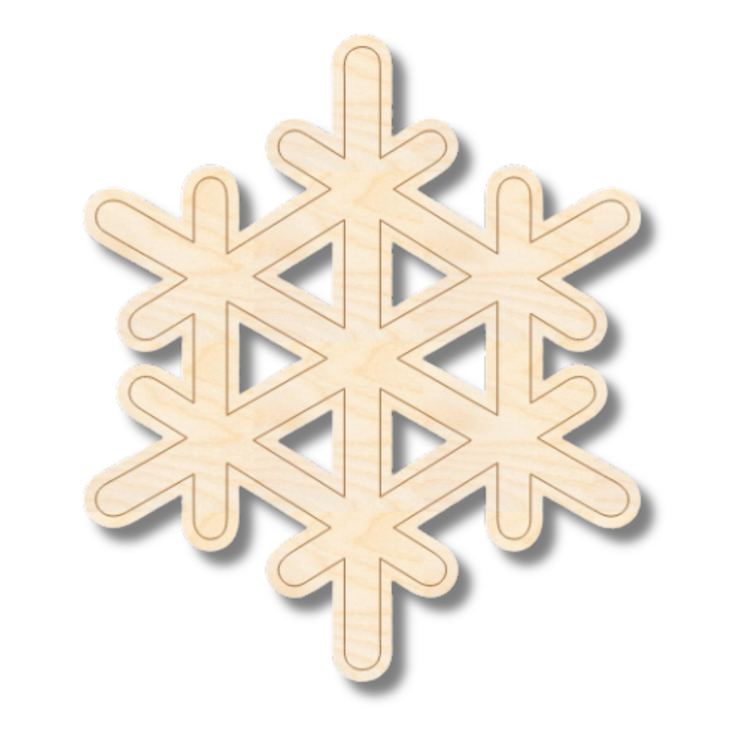 Unfinished Wood Etched Snowflake Shape | Paint By Line Crafts | up to 30" DIY