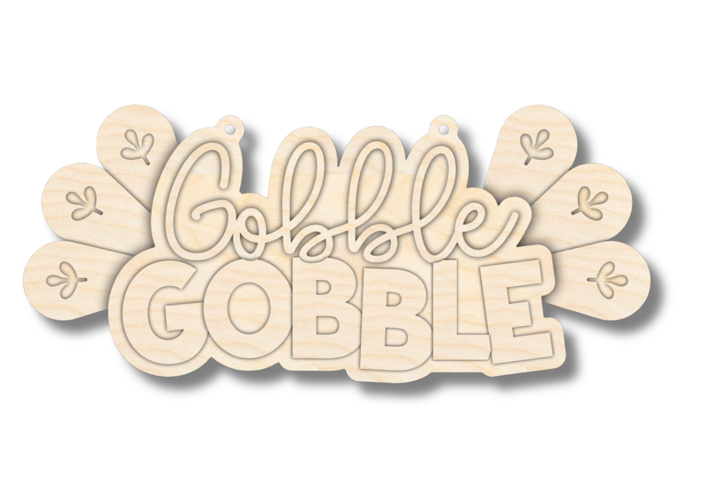 Unfinished Wood Gobble Gobble Door Sign Kit | Wood Craft Cutouts | 1/4" Thick |