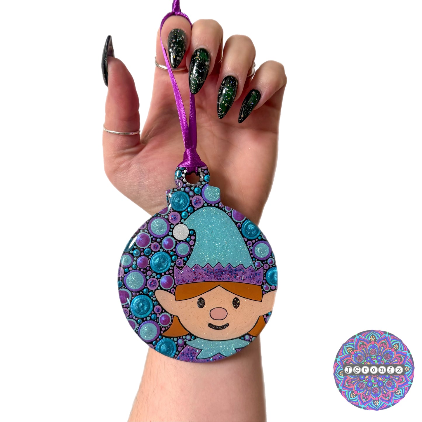 Girl Elf 4” Wood Ornament