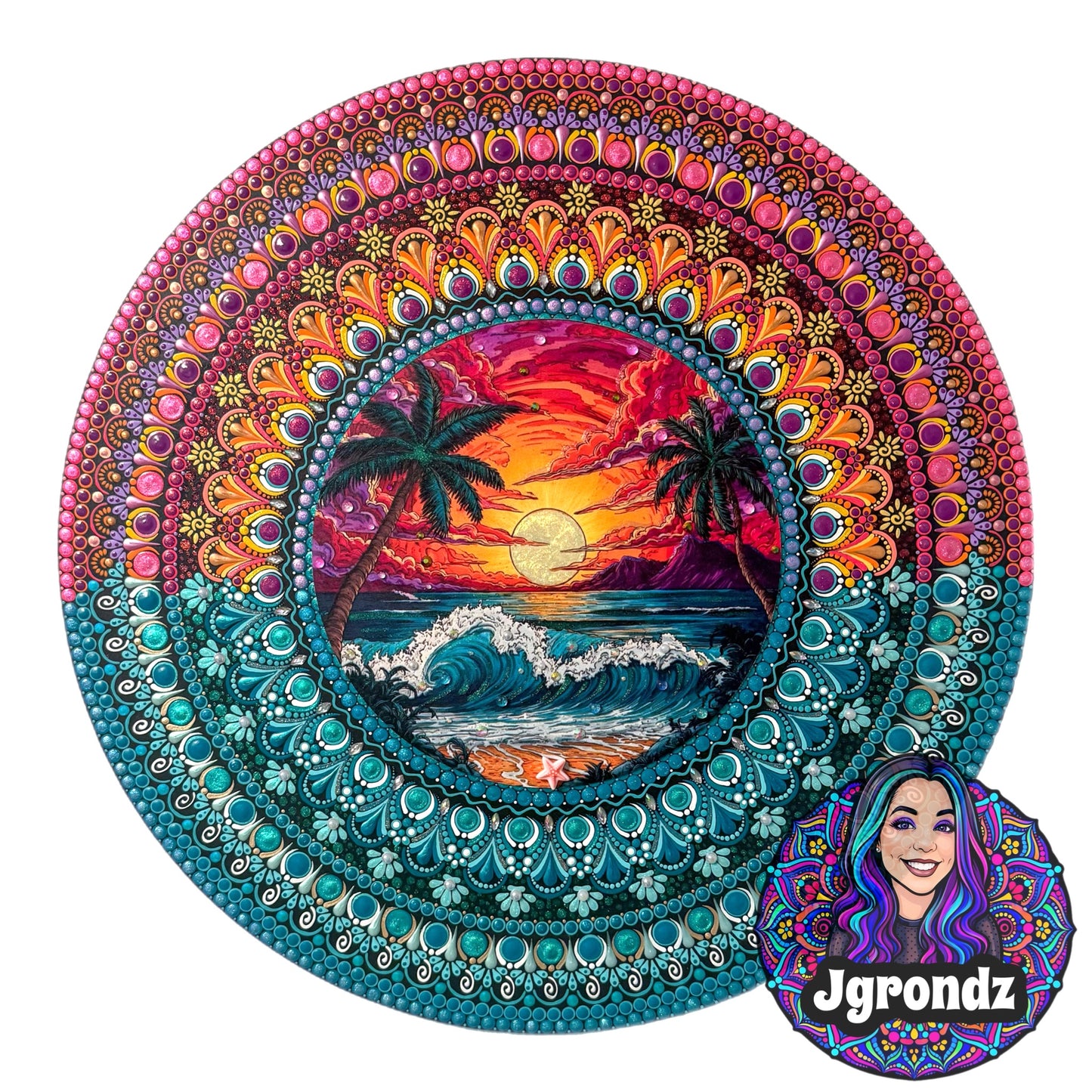 16” Beach Mandala Painting