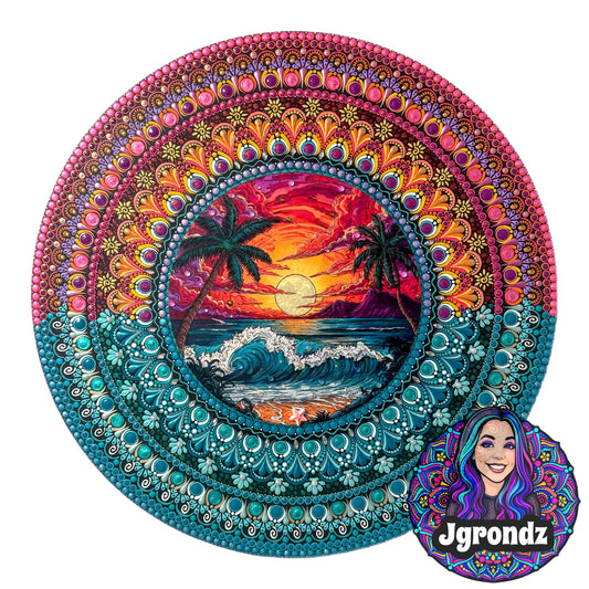 16” Beach Mandala Painting