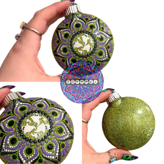 3” Halloween Mandala Glitter Ornament