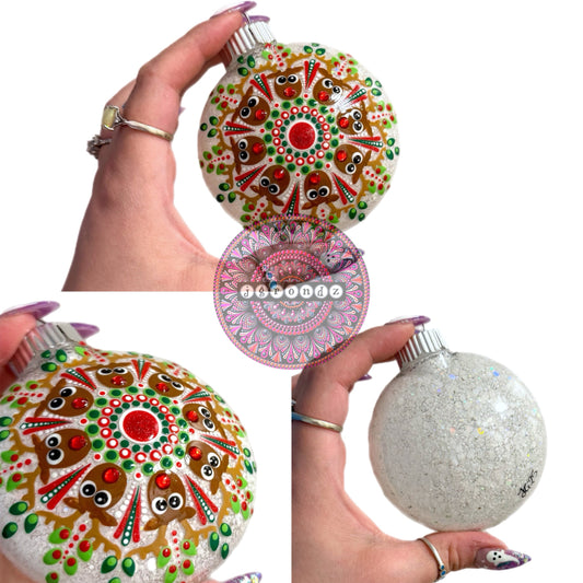 3” Rudolph Mandala Glitter Ornament