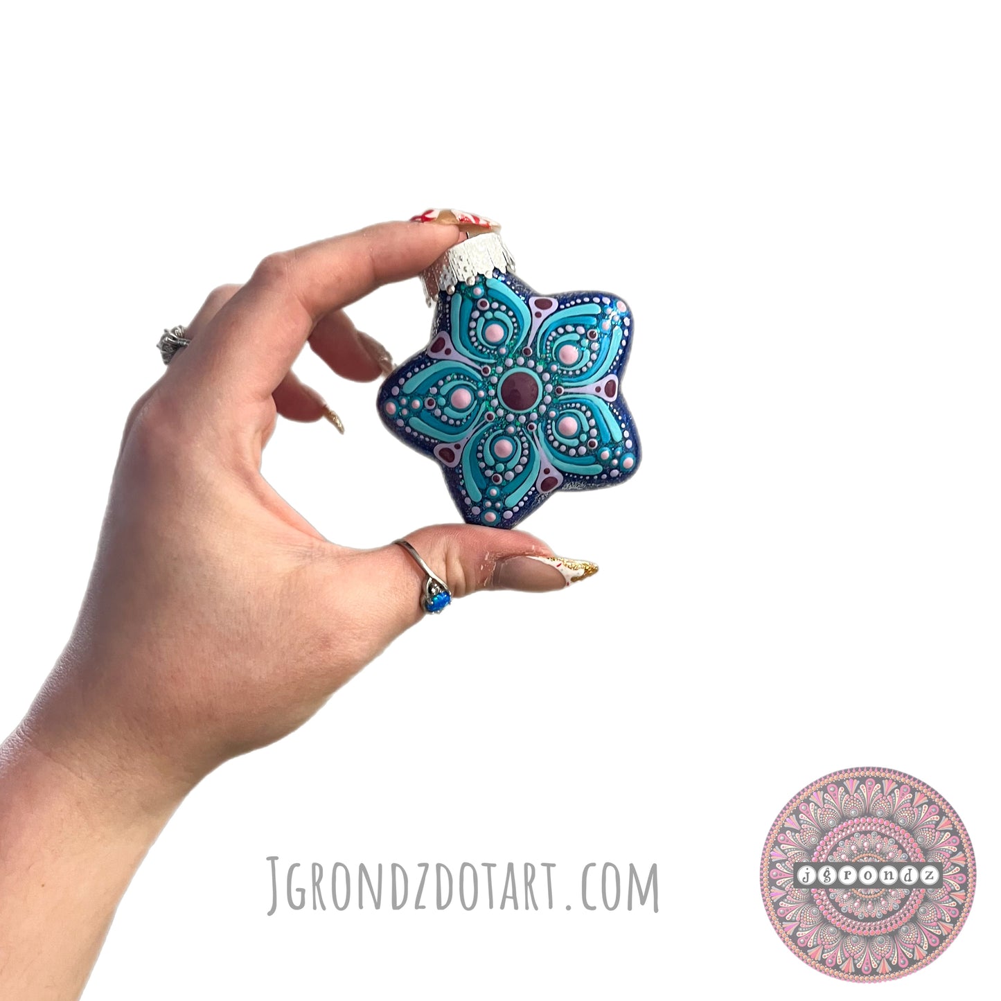 2.5” Small Star Mandala Glitter Ornament