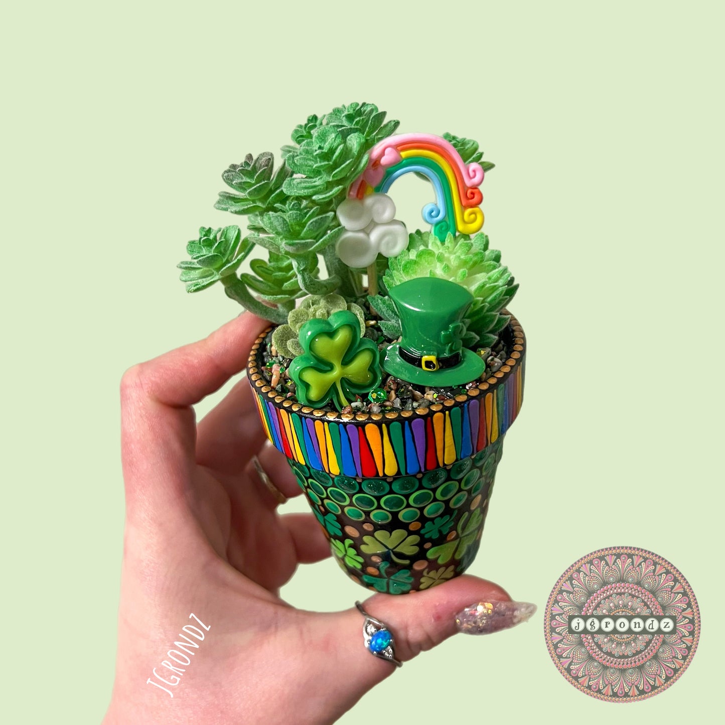 Luck-U-Lent Pot - St. 🍀 Day Painted Succulent Pot