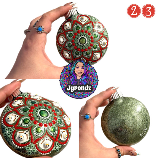 3” Melting Snowman Mandala Ornament