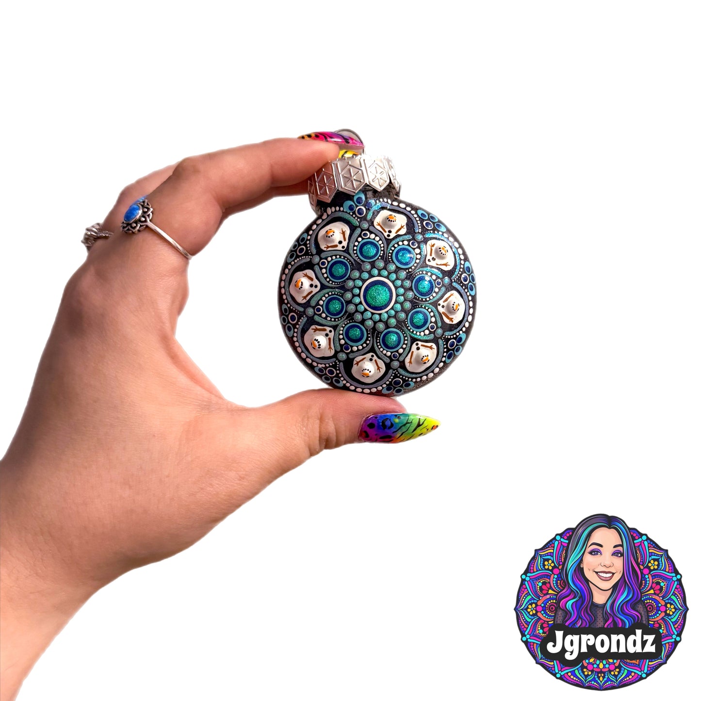 Mini Melting Snowman Mandala Ornament