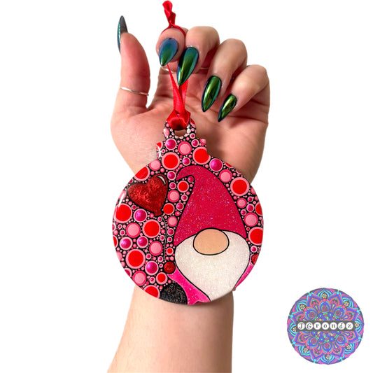 Valentines Gnome 4” Wood Ornament