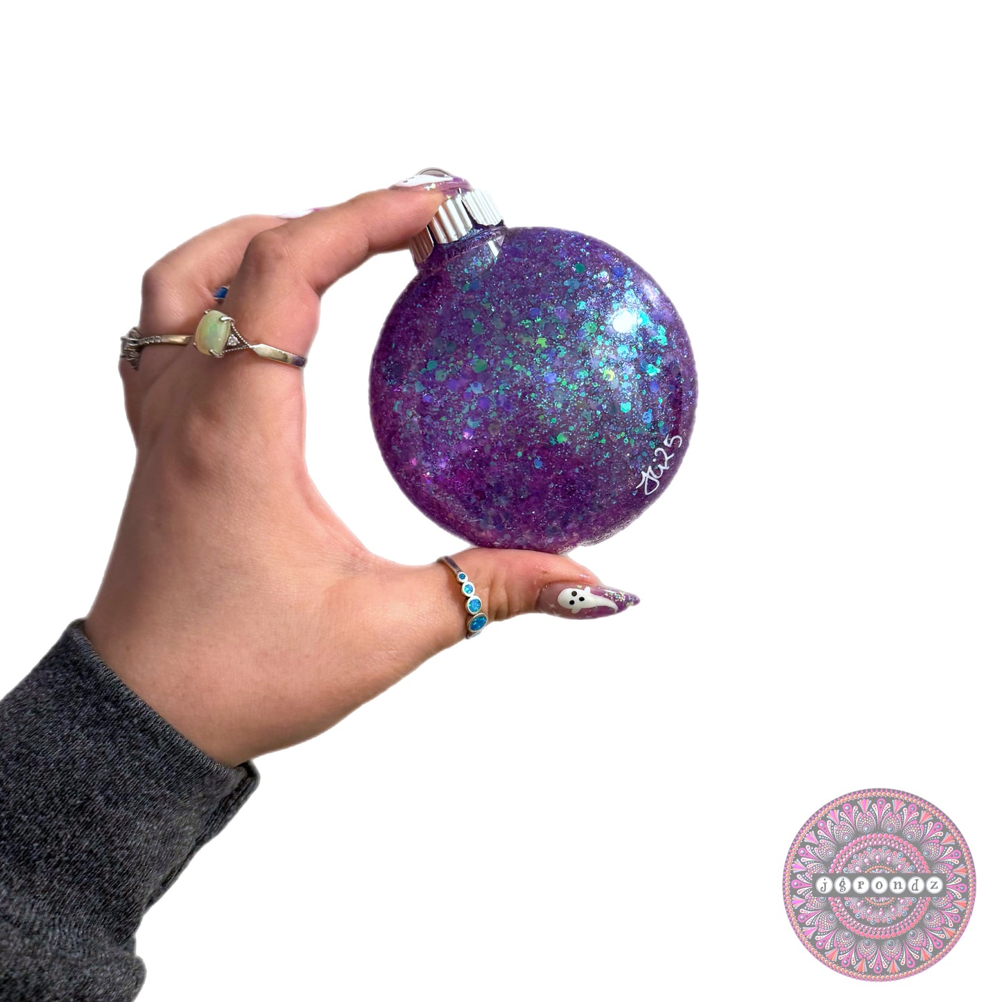 3” Halloween Mandala Glitter Ornament