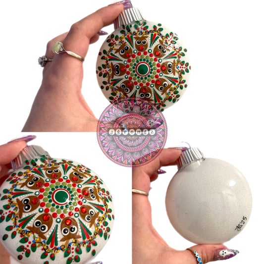 3” Rudolph Mandala Glitter Ornament