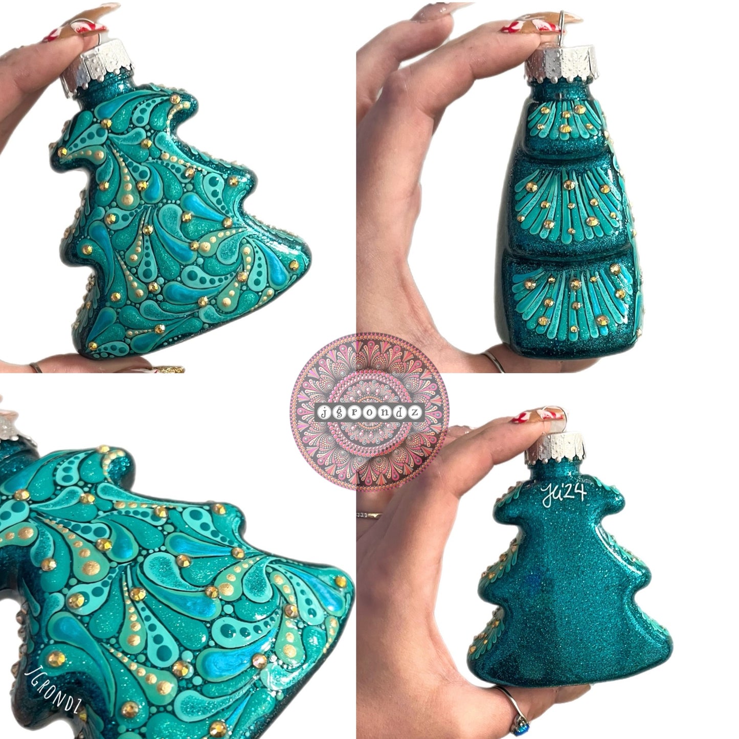 4” Christmas Tree Glitter Ornament