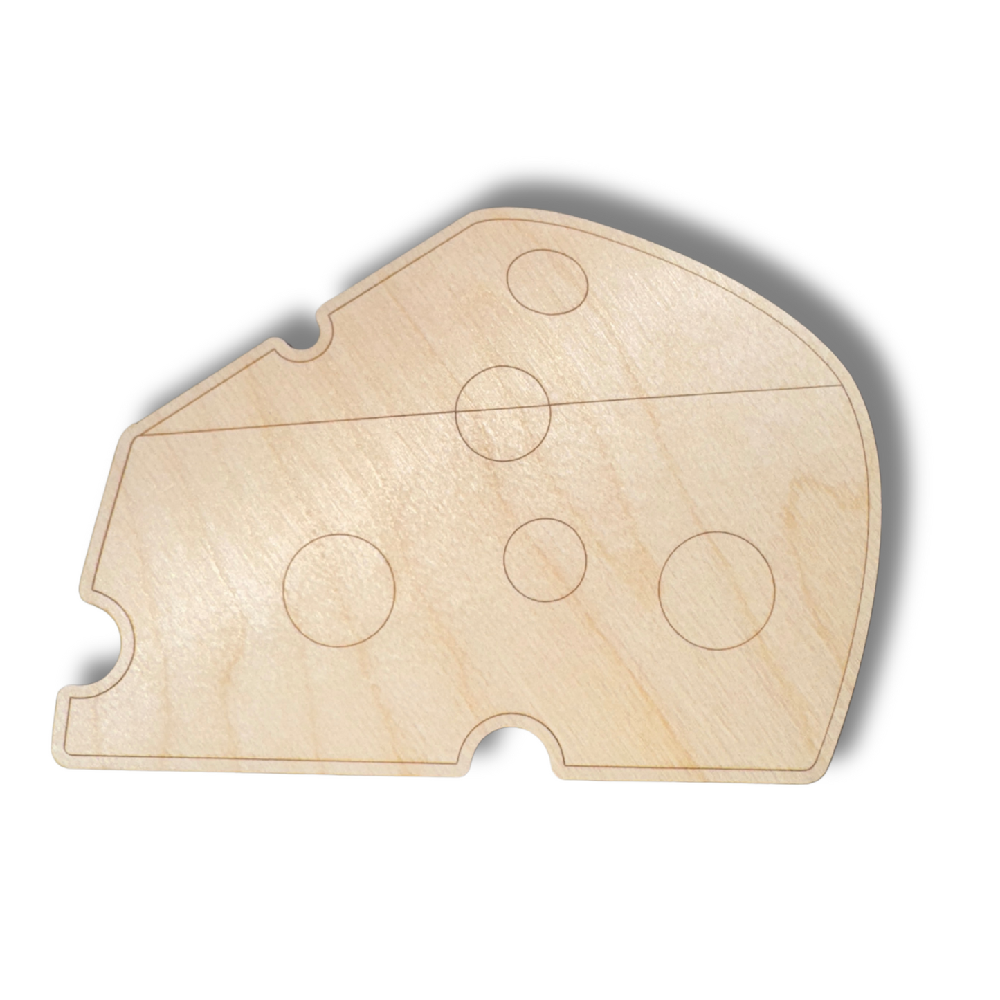 Unfinished Wood Etched Cheese Shape | Paint By Line Crafts | up to 30" DIY