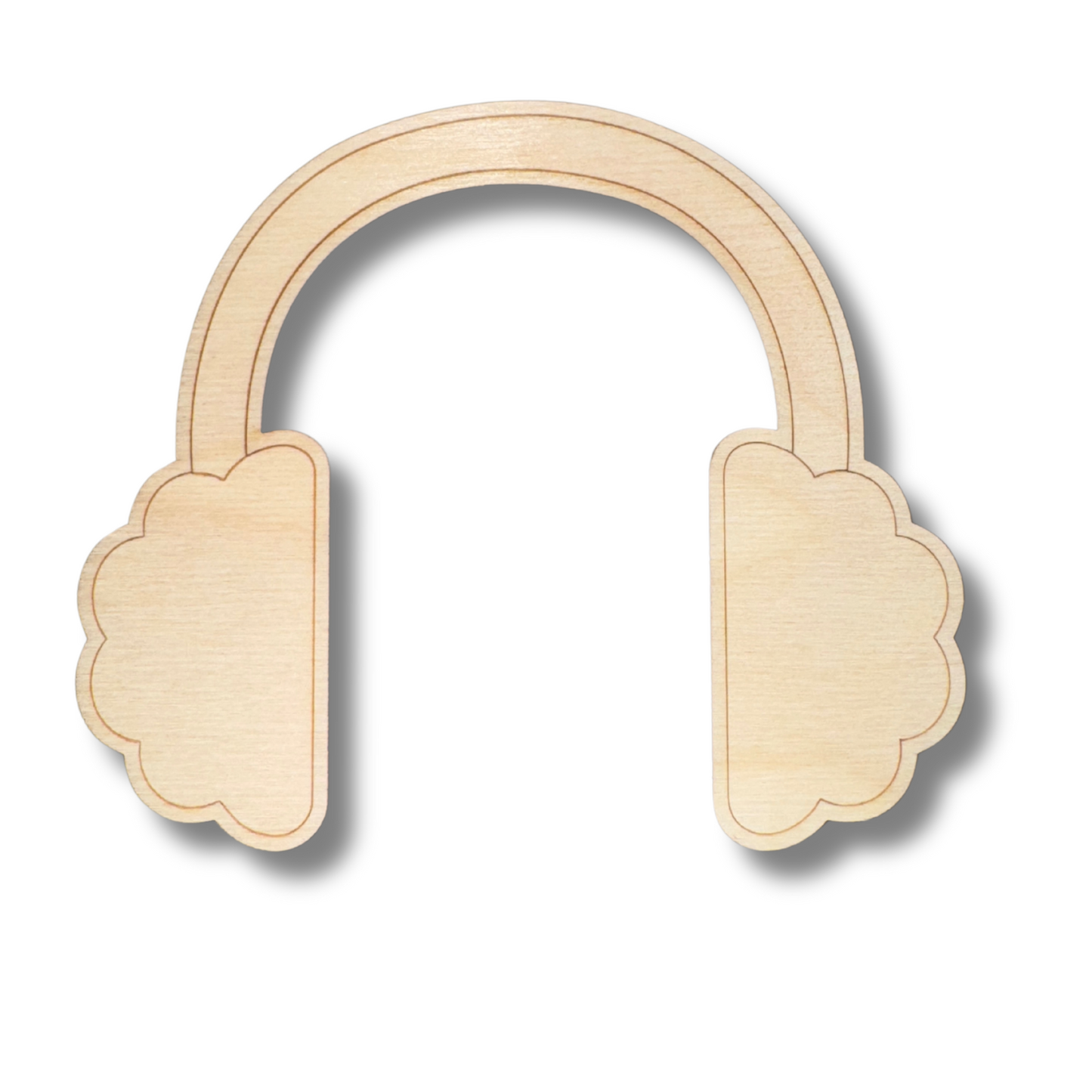 Unfinished Wood Etched Earmuffs Shape | Paint By Line Crafts | up to 30" DIY