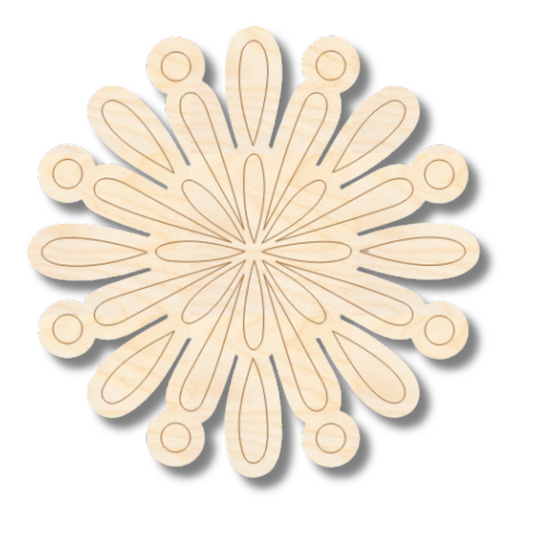 Unfinished Wood Etched Big Firework Shape | Paint By Line Crafts | up to 30" DIY