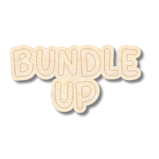 Unfinished Wood Etched Bundle Up Shape | Paint By Line Crafts | up to 30" DIY