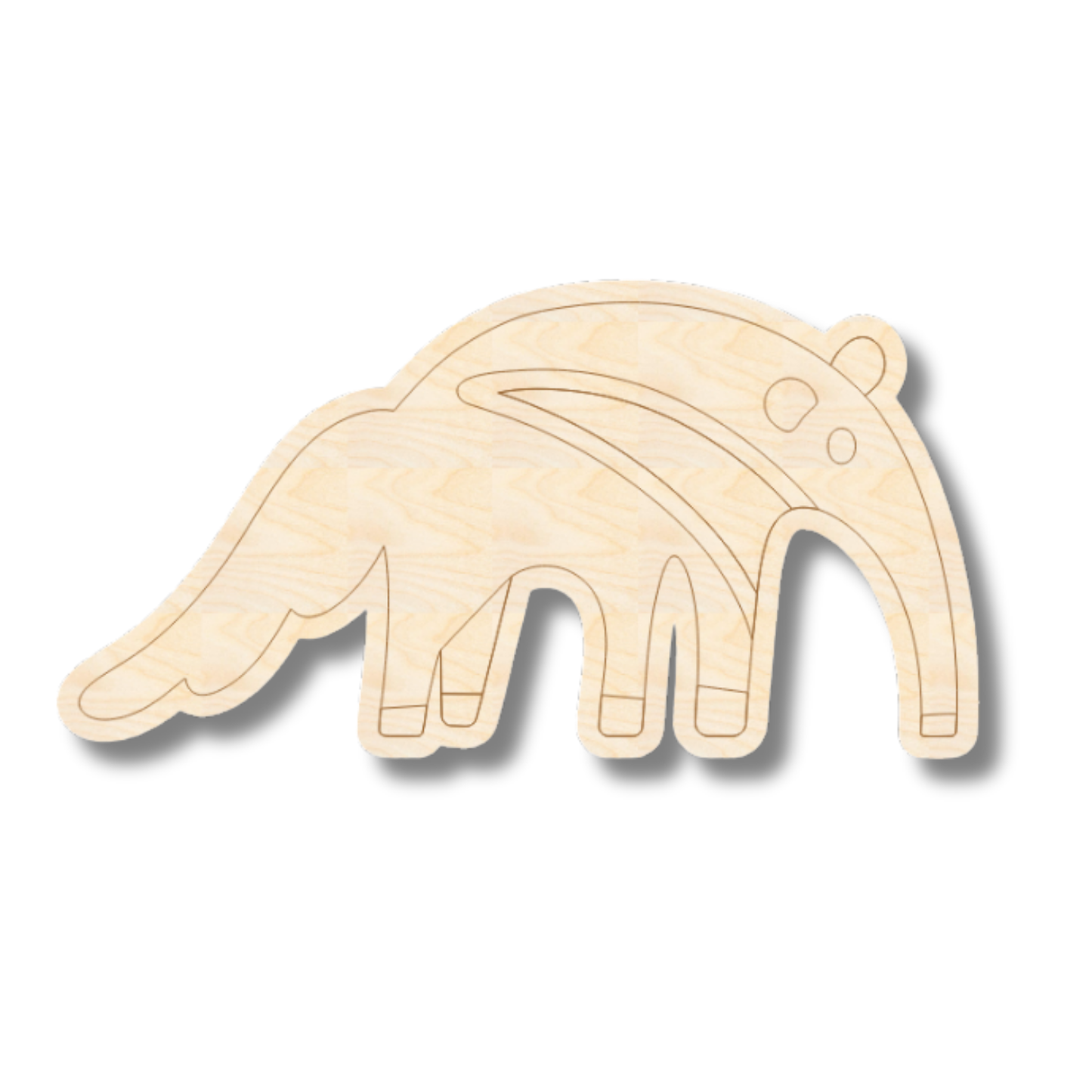 Unfinished Wood Etched Anteater Shape | Paint By Line Crafts | up to 30" DIY