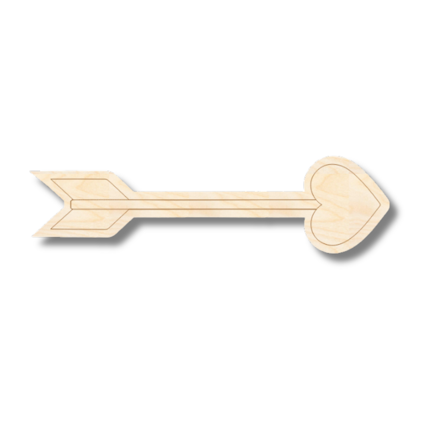 Unfinished Wood Etched Cupid's Arrow Shape | Paint By Line Crafts | up to 30" DIY