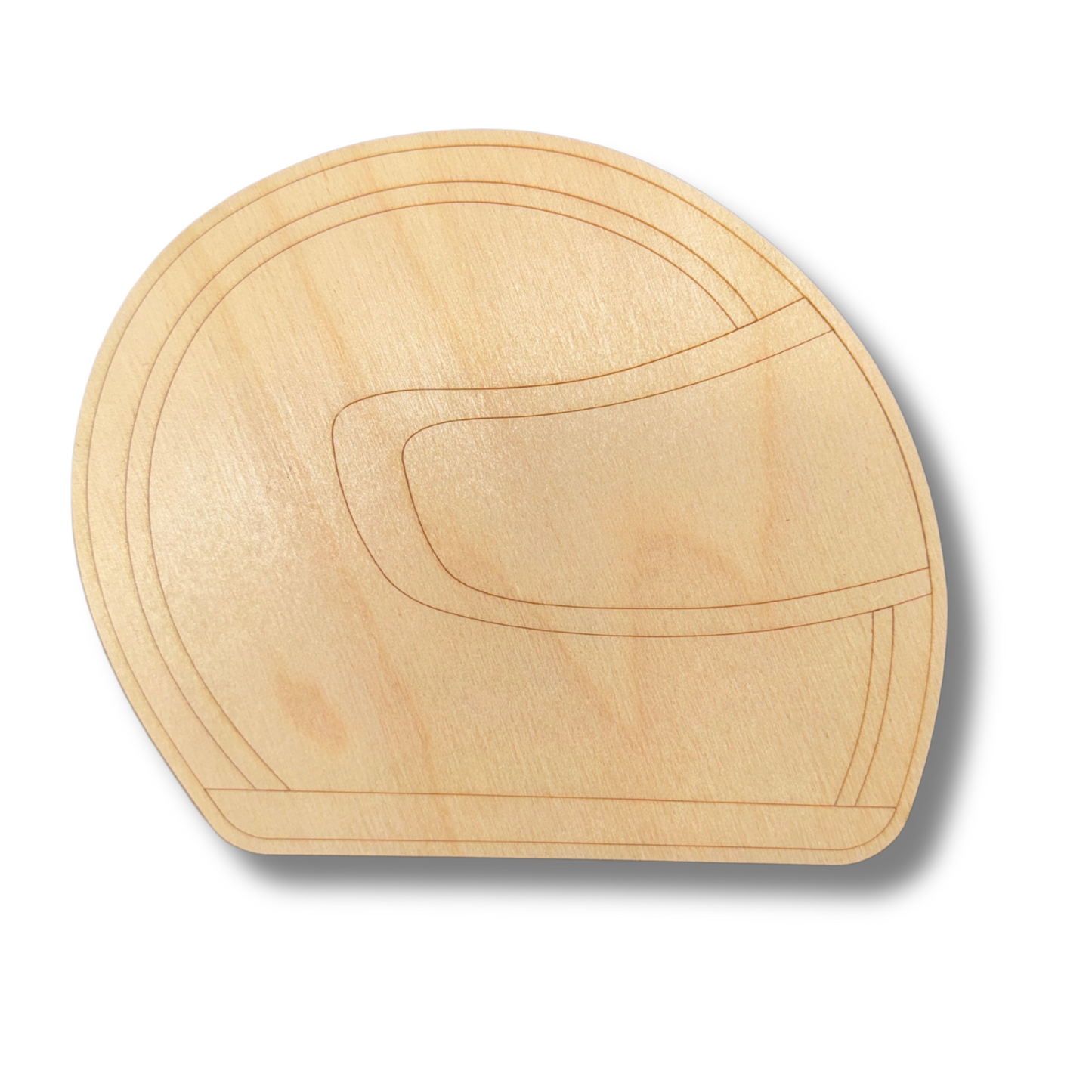 Unfinished Wood Etched Helmet Shape | Paint By Line Crafts | up to 30" DIY