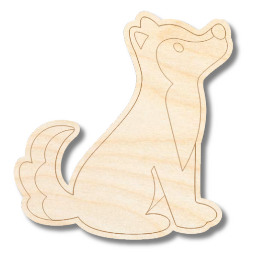 Unfinished Wood Etched Wolf Shape | Paint By Line Crafts | up to 30" DIY