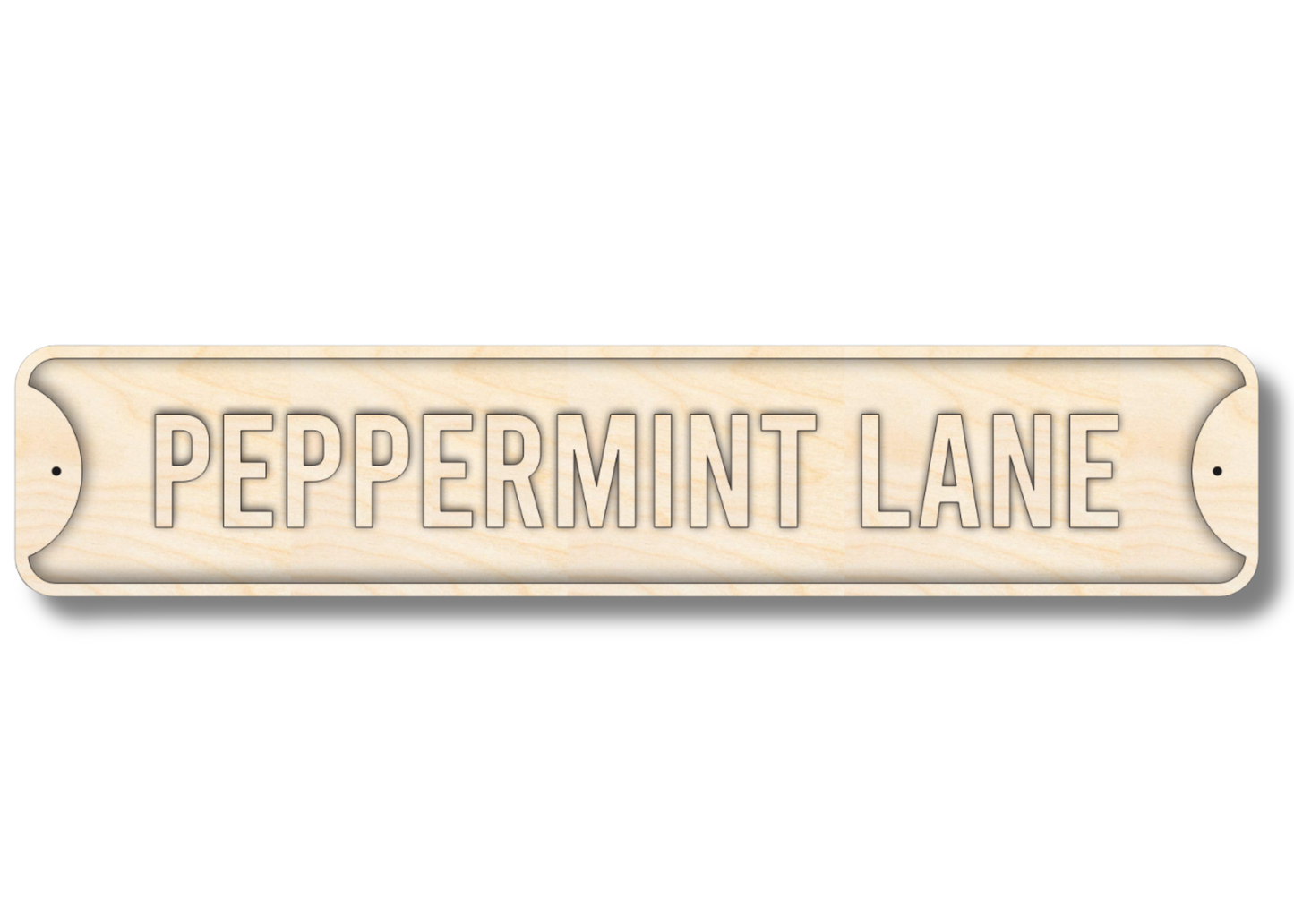 Unfinished Wood Peppermint Lane Street Sign | 3 Piece | Layered Street Sign | up to 46" DIY