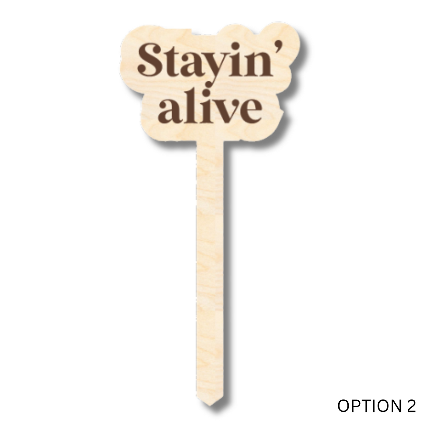 Unfinished Wood Funny Plant Stakes | 24 Options | 5" Tall | 1/8" Wood | Wood Craft Cutout
