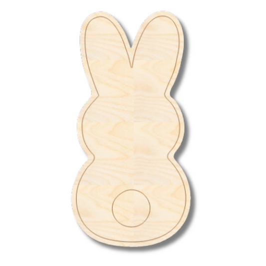 Unfinished Wood Etched Bunny Shape | Paint By Line Crafts | up to 30" DIY