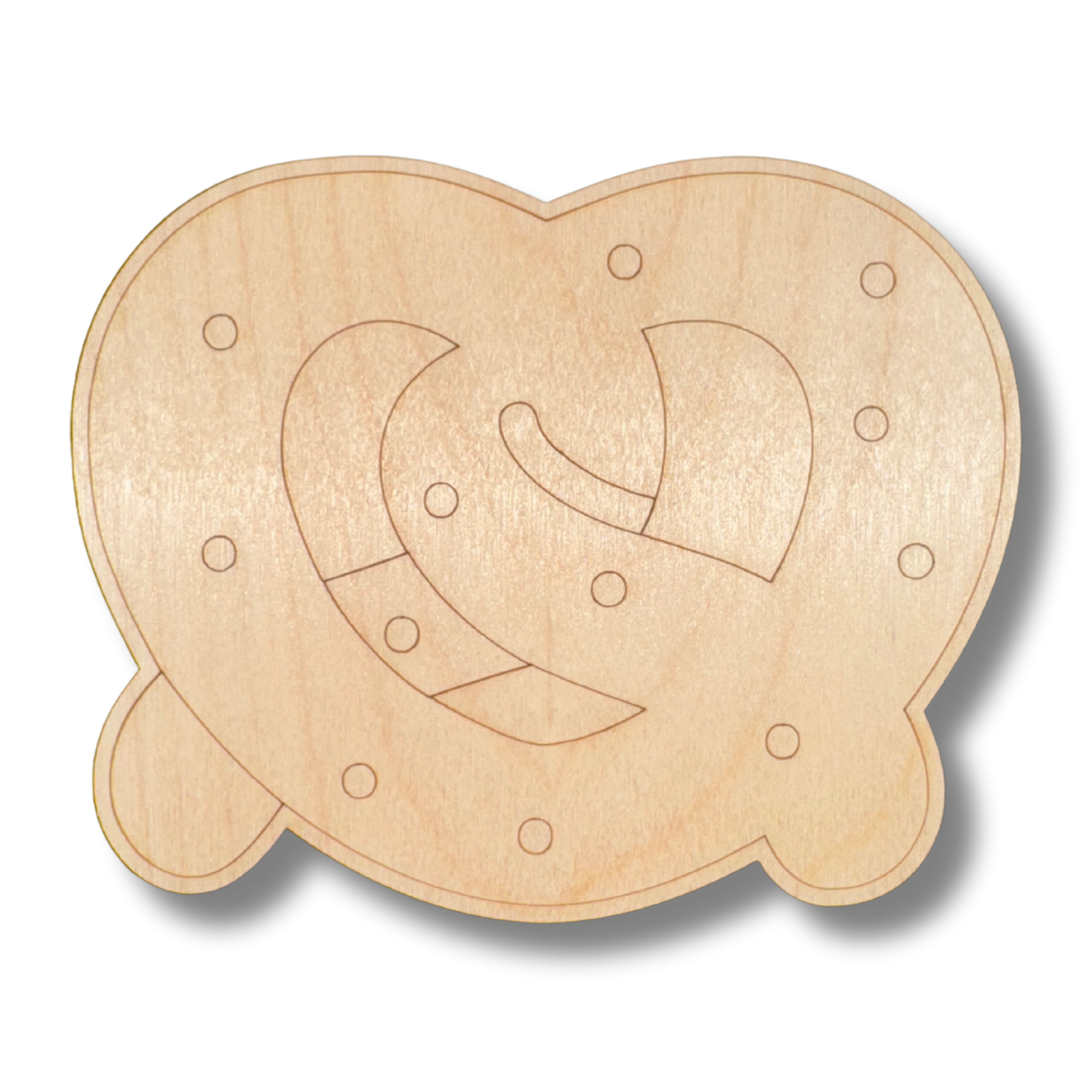Unfinished Wood Etched Pretzel Shape | Paint By Line Crafts | up to 30" DIY