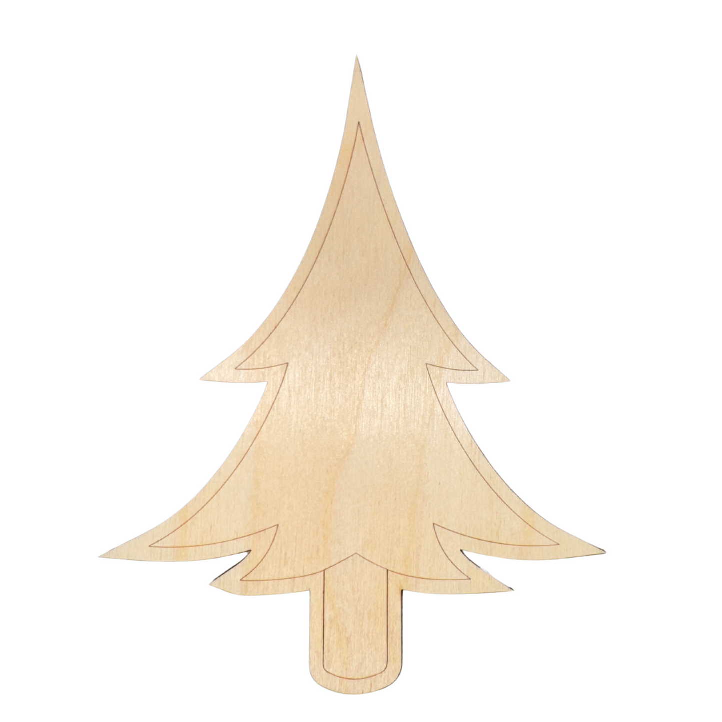 Unfinished Wood Etched Tree Shape | Paint By Line Crafts | up to 30" DIY