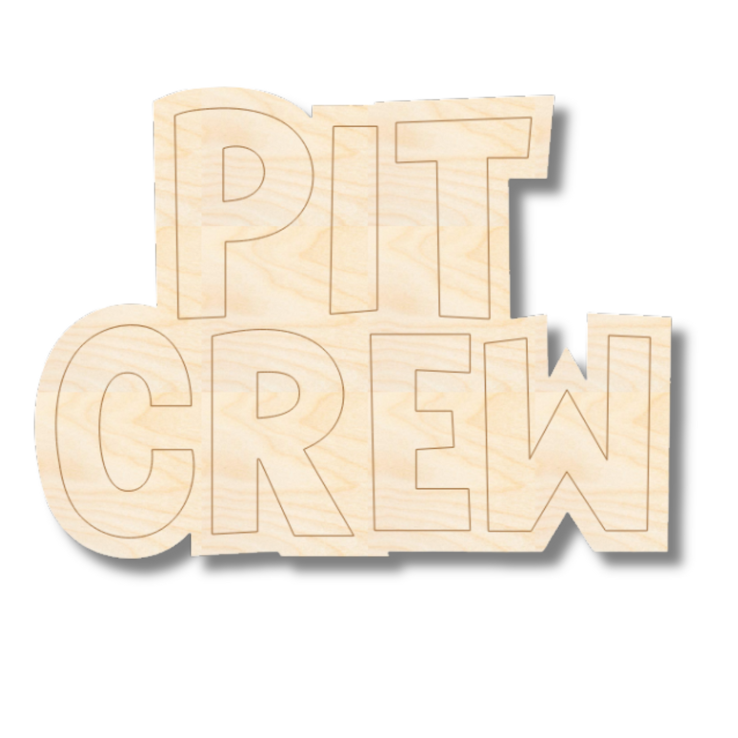 Unfinished Wood Etched Pit Crew Flag Shape | Paint By Line Crafts | up to 30" DIY