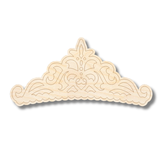 Unfinished Wood Etched Tiara Shape | Paint By Line Crafts | up to 30" DIY