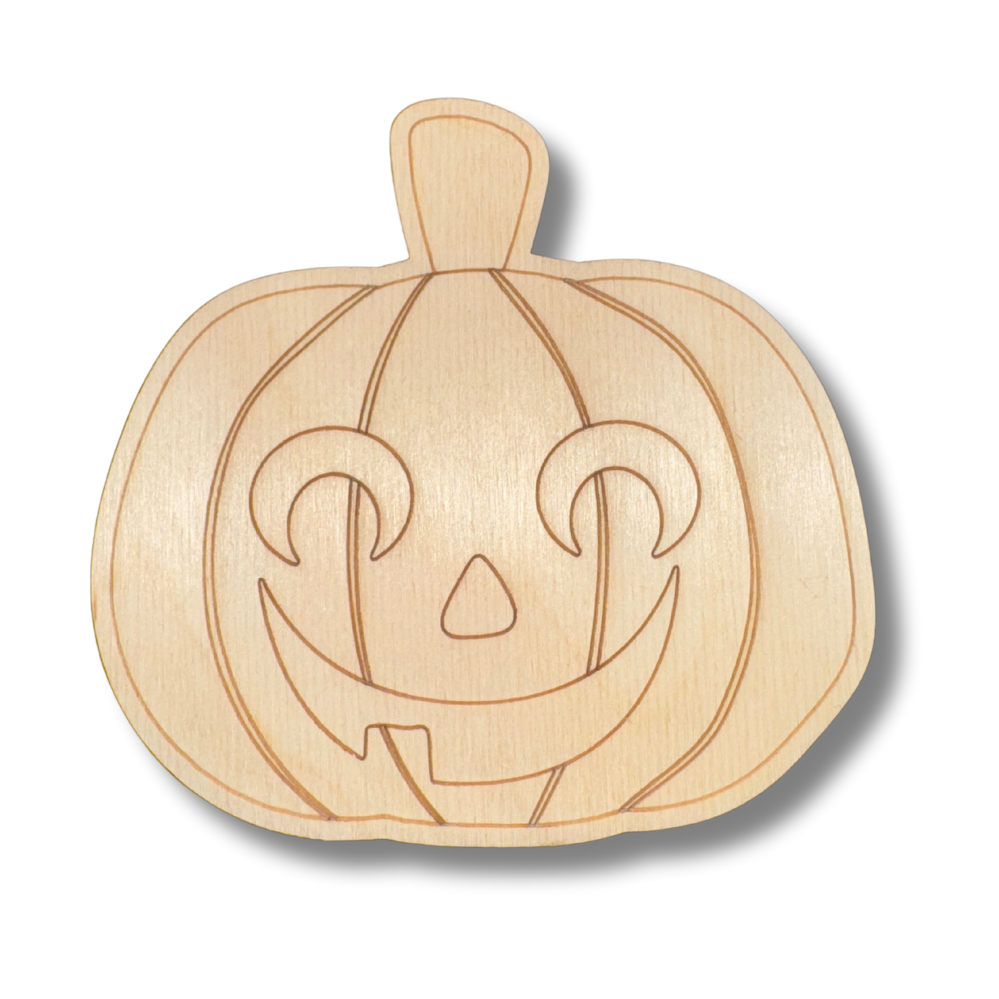 Unfinished Wood Etched Jack o' Lantern Shape | Paint By Line Crafts | up to 30" DIY