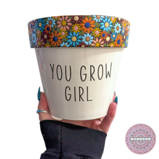 6” You Grow Girl Flower Border Pot