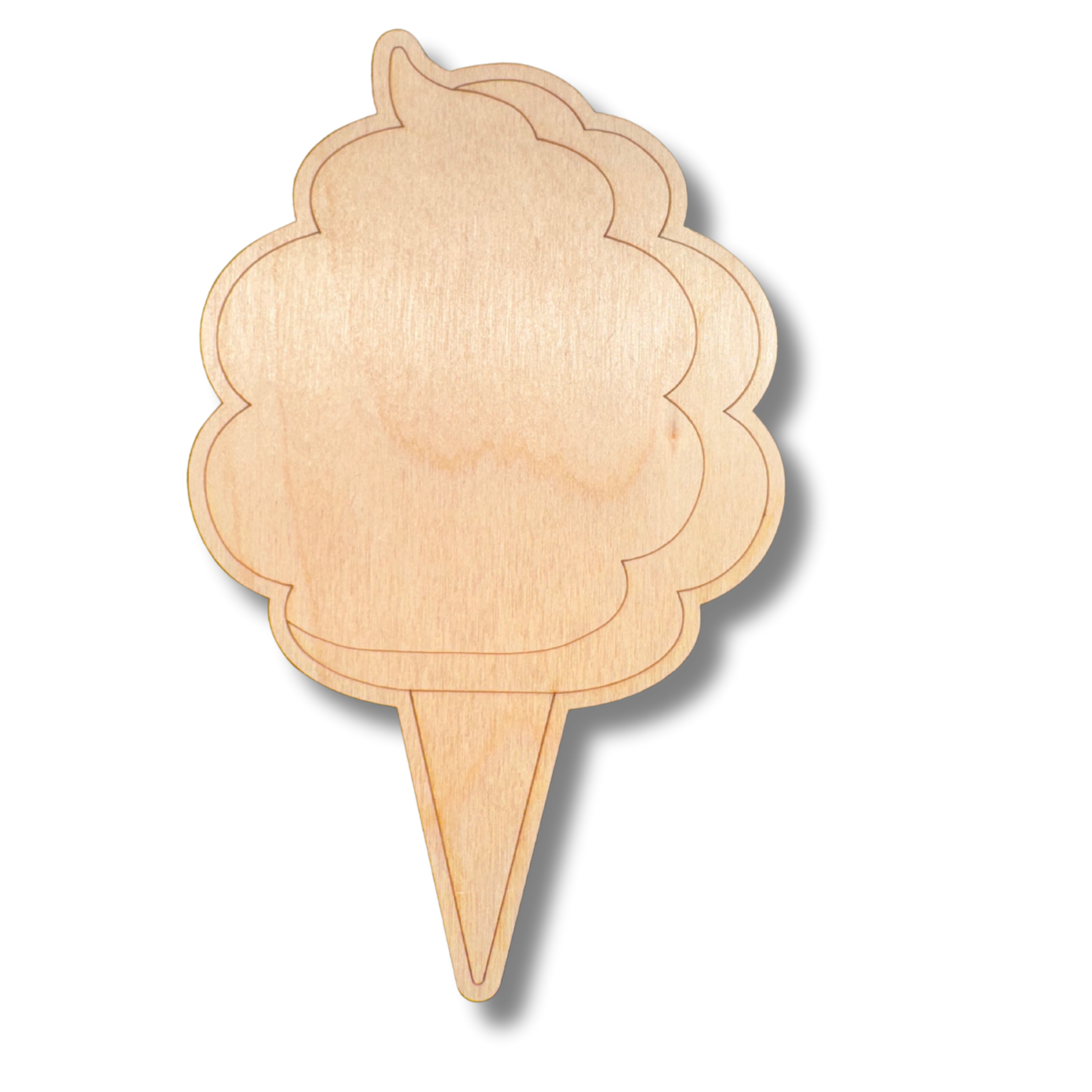 Unfinished Wood Etched Cotton Candy Shape | Paint By Line Crafts | up to 30" DIY