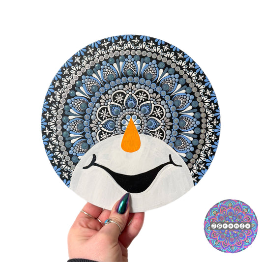 8” Snowman Mandala Painting