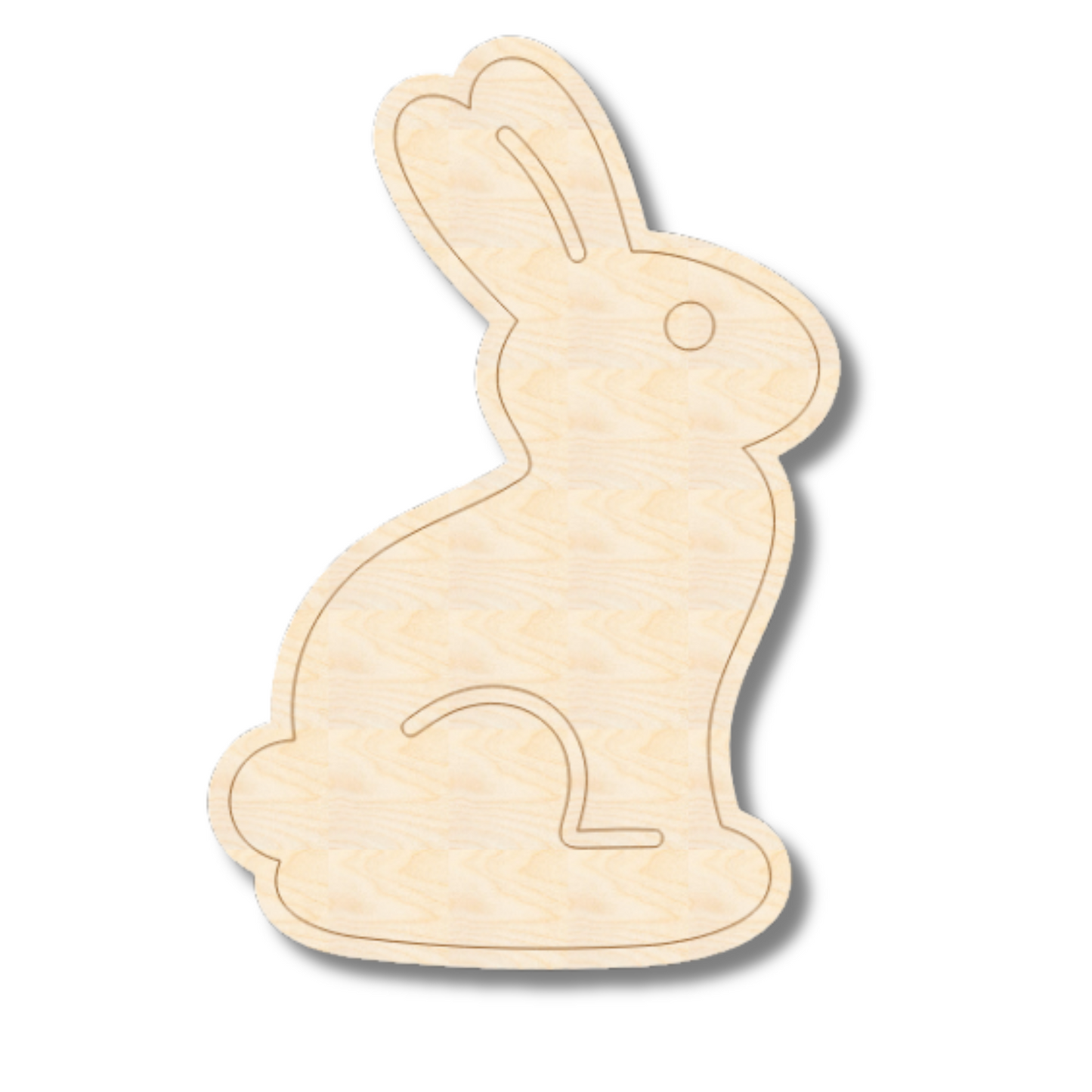 Unfinished Wood Etched Chocolate Bunny Shape | Paint By Line Crafts | up to 30" DIY