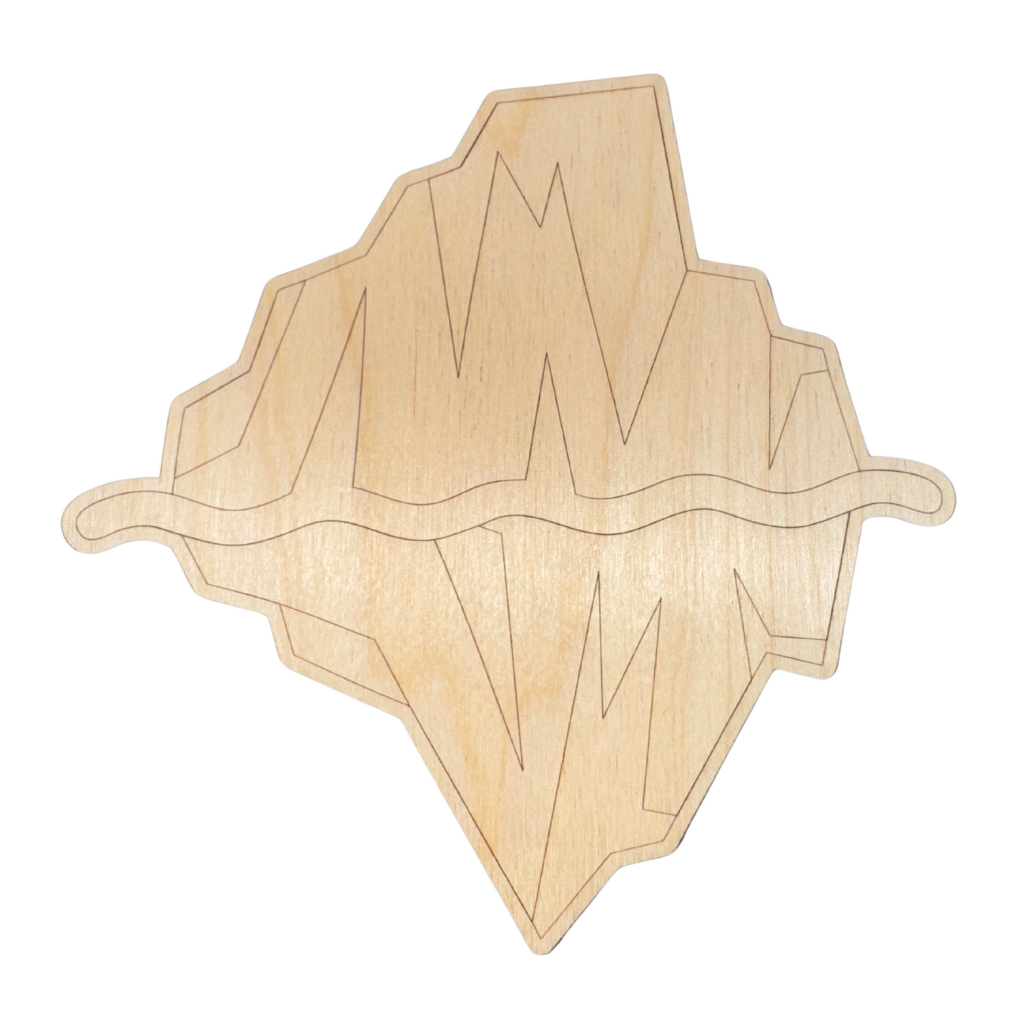 Unfinished Wood Etched Iceberg Shape | Paint By Line Crafts | up to 30" DIY