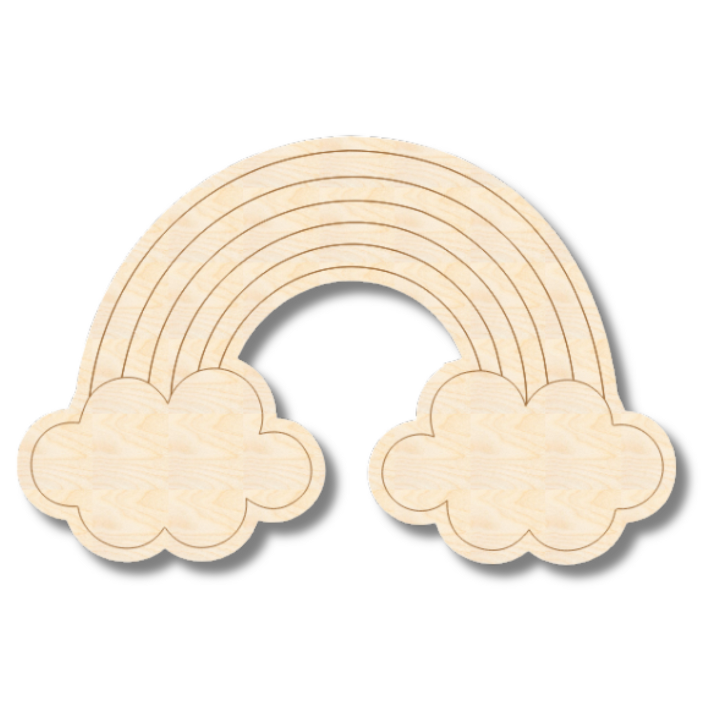 Unfinished Wood Etched Rainbow Shape | Paint By Line Crafts | up to 30" DIY